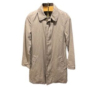 Zadig & Voltaire Men’s Tan Linen Blend Trench Style Coat